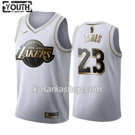 Dres Los Angeles Lakers LeBron James 23 Nike 2019-20 Bijela Golden Edition Swingman - Dječji